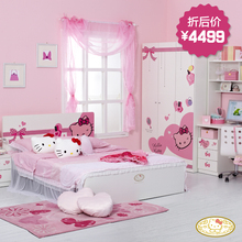 Hello kittyKT海派甜心4/5件套儿童家具 儿童床 衣柜 书桌套房