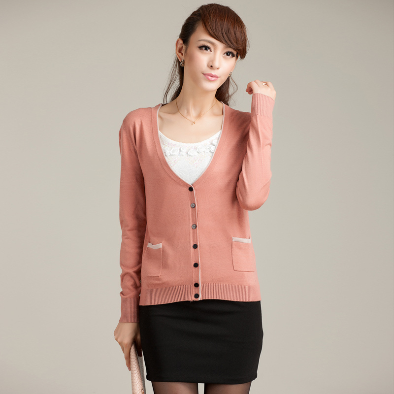 韩版显瘦女士羊绒针织...