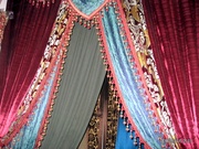 酒红色丝绒! 欧式中式东南亚风格定制窗帘成品布料
