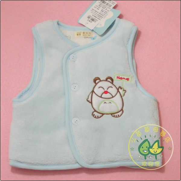 日单男女童全棉<em>大嘴猴</em>贴布绣卫衣<em>马夹</em>/背心外