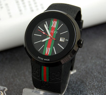 I-GUCCI / Gucci relojes para hombre relojes de lujo de sí mismo modernos del calendario de Outlook negro clásico