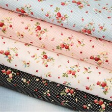新款 热销diy手工布料批发甜美草莓水玉点点印花棉布特价纯棉布