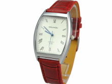 Gran cinturón rojo correa de moda señoras reloj relojes simples