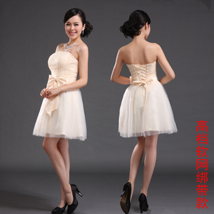 Very ling Ko 2012 latest lace strap bridesmaid dresses brides wedding small dress special price LF071
