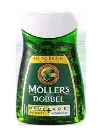 庆双皇冠 挪威原装Moller's Dobbel增强版鳕鱼肝油儿童补钙DHA