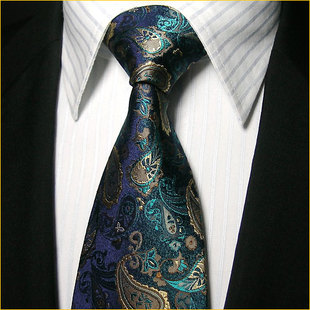 ptahatum宴会领带真丝，领带男宝石蓝花纹正装，商务结婚领带套装