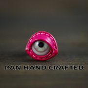 奶绿人眼 原创设计师创意原宿手工牛皮义眼眼睛眼球戒指指环