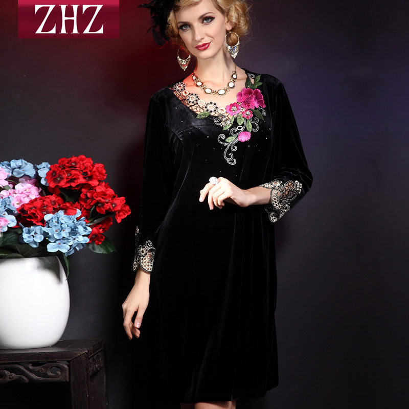 nglish-Old velvet dress autumn Gucci Europe d