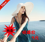 夏天旅游 女 大沿帽子|大<span class=H>草帽</span> 遮阳帽 大檐帽 沙滩帽 草编帽