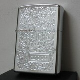 zippo打火机 实物拍银色k7唐草