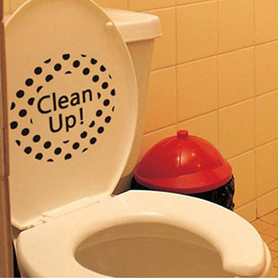 CleanUp Toilet stickers toilet TOILET Shower Room Reminder dormitory originality personality decorate Wall Stickersin the Home accessories , Stickers , Toilet posts category - from Buy2taobao.com to provide professional Taobao agent buy service