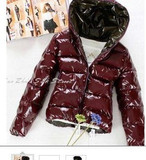正品 Ochirly <span class=H>欧时力</span> 冬防水亮面羽绒服 枣红 1095041740