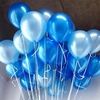 12寸加厚蓝色珠光气球白色浅蓝色，装饰场景汽球生日布置开业气球