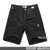 【5折】DEERE MARCHI经典简约时尚纯棉休闲短裤 DM302黑