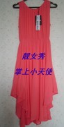 艾ag格夏款桔红色，雪纺连衣裙140122136