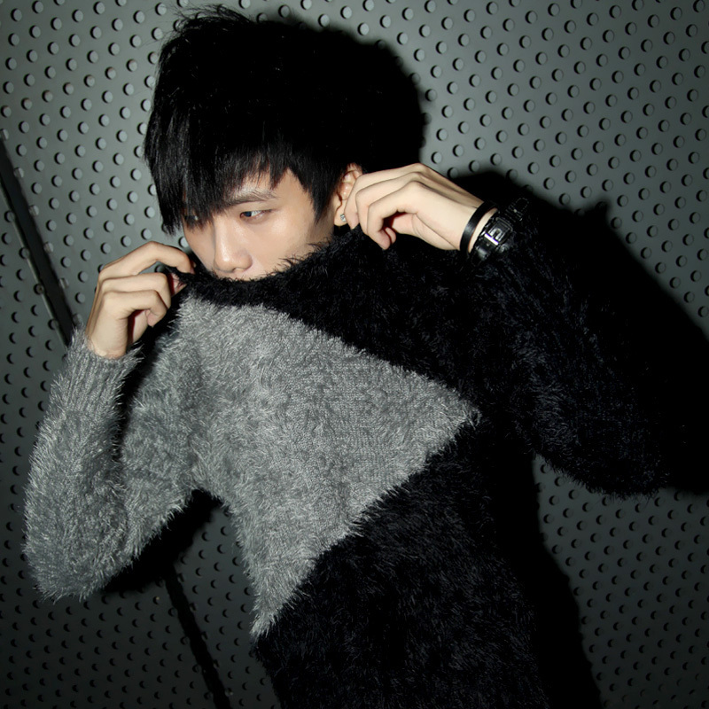 韩版男士毛茸毛衣...