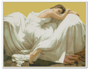 胡丽丽(胡丽丽)十字绣法国dmc套件油画睡美人，有3d5d精准印花印布