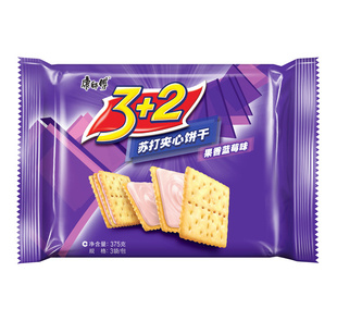  【天猫超市】康师傅3+2苏打夹心果香蓝莓味（袋装375g）