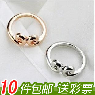  J194金银色 紧箍咒戒指 指环 情侣戒指 韩国新品  单个价格