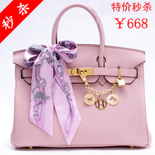 包包 女包 BIRKIN 头层牛皮内里羊皮 铂金包 35CM 粉红色