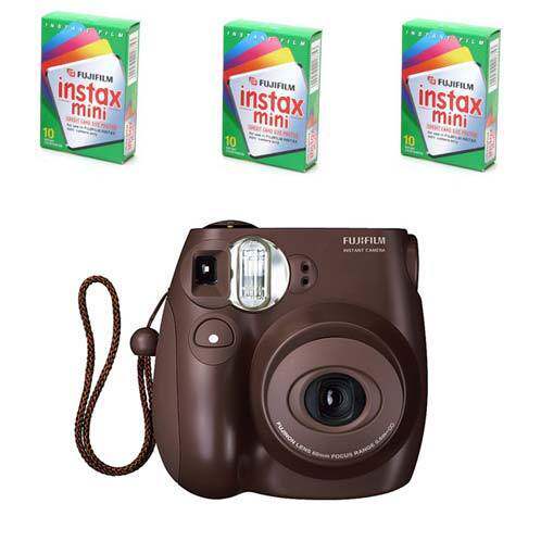 最高信誉LOMO相机 富士Mini 7s Mini7s 咖啡色特价套装含三盒相纸