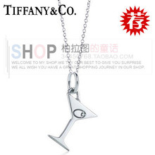 Tiffany Martini cristal collar de plata de ley 925 cajas de regalo de la joyería