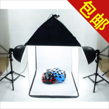 60cm棚套装+柔光箱顶灯+2广口灯+送四色背景布 小产品拍摄 包邮