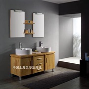 欧式浴室柜落地橡木洗手台洗脸面盆组合实木美式仿古卫浴柜SH236