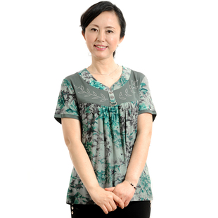 中年女装 夏装2012  妈妈装  短袖 t恤 中老年女装 宽松t