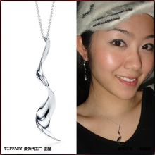 3皇冠店主实拍热卖Tiffany正品纯银波浪项链专柜同步上货-饰品/流行首饰/时尚饰品