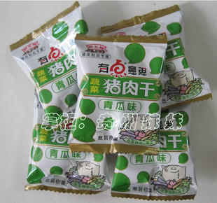  【6元不限重】黔五福有点意思青瓜味蔬菜猪肉干250克(买四包邮)