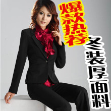 『时尚芭莎』09冬装|厚布料|免烫收腰显瘦|职业套装|职业装1008-职业女裤套装