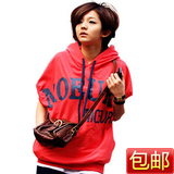 爆款！狂卖2000件~韩国休闲字母连有帽夏短袖卫衣~特包邮