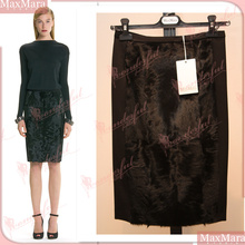 淘宝网美妙 意大利代购 2012秋冬 Max Mara 黑色皮草拼接半身裙【正品】