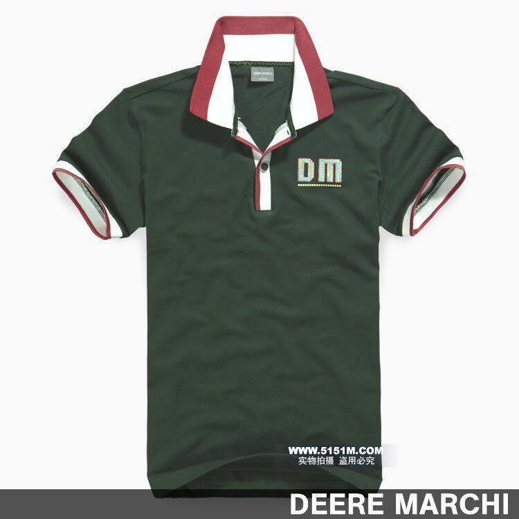 【5折】DEERE MARCHI镶嵌纯棉翻领修身男士短袖polo衫 ZO-009