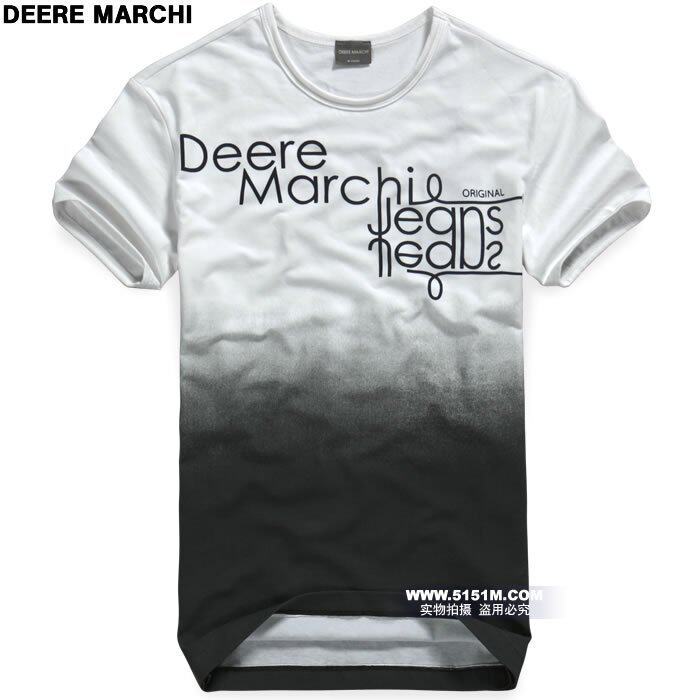 【5151m】DEERE MARCHI莱卡个性简约LOGO男士短袖T恤 DM352白