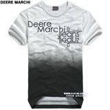 【5151m】DEERE MARCHI莱卡个性简约LOGO男士短袖T恤 DM352白