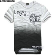 【5折】DEERE MARCHI莱卡个性简约LOGO男士短袖T恤 DM352白