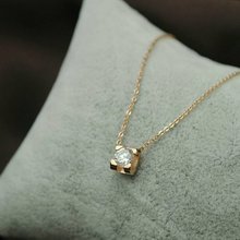 Tipo de tomar la carta más alta calidad de lujo pequeño con un estándar simple collar de diamantes en oro rosa solo collar de acero chapado en titanio