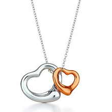 Bank of New artículos de moda de comercio [Tiffany] Especial A-corazón collar de color plata