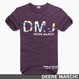 【5折】DEERE MARCHI莱卡玩味七彩色块弹性男士短袖T恤 DM117
