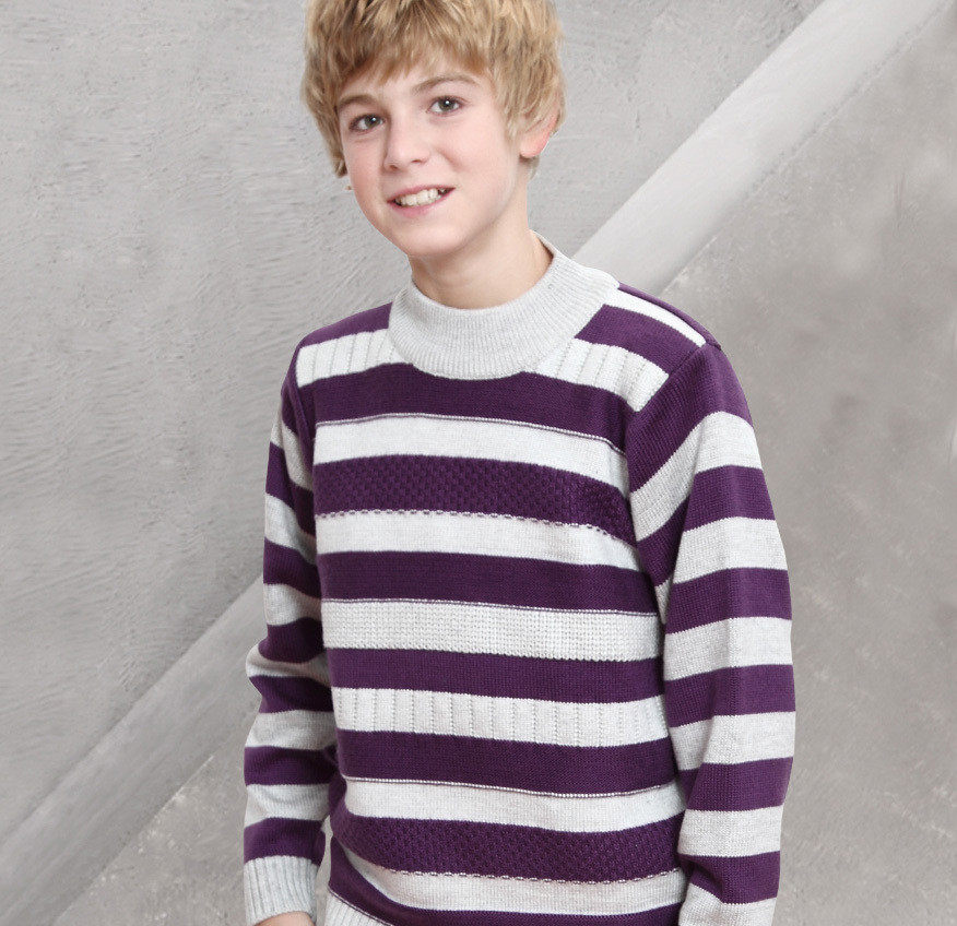 品colofulysan儿童韩版秋冬装圆领大条纹<em>男童男</em>