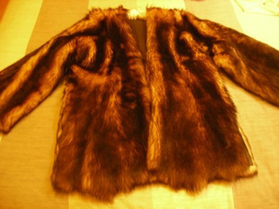 2012秋冬新 气质淑女 系带兔毛拼接羊毛<em>呢料</em>中