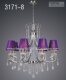 欧式水晶灯具 3171-8 客厅　餐厅　卧室　吊灯 拉丝紫灯罩