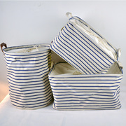 创意zakka杂货收纳箱棉麻，收纳筐脏衣桶防潮可折叠布艺收纳盒袋