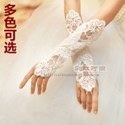 新娘手套漏指蕾丝长款手工缝珠婚纱礼服结婚手套蕾丝串珠手套