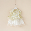 女童连衣裙夏儿童(夏儿童，)欧根纱花朵罩衫，吊带裙两件套宝宝网纱背心裙