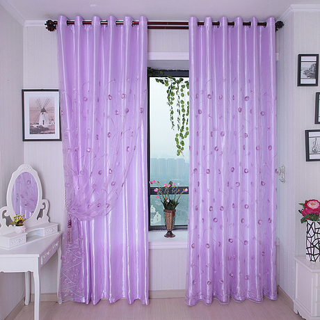 高档紫色纱帘