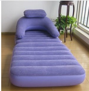 奇美佳植绒充气沙发床充气床垫两用躺椅折叠午睡椅单人休闲椅