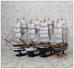 欧式实木手工帆船模型摆设家居桌面橱柜装饰木制工艺一帆风顺摆件